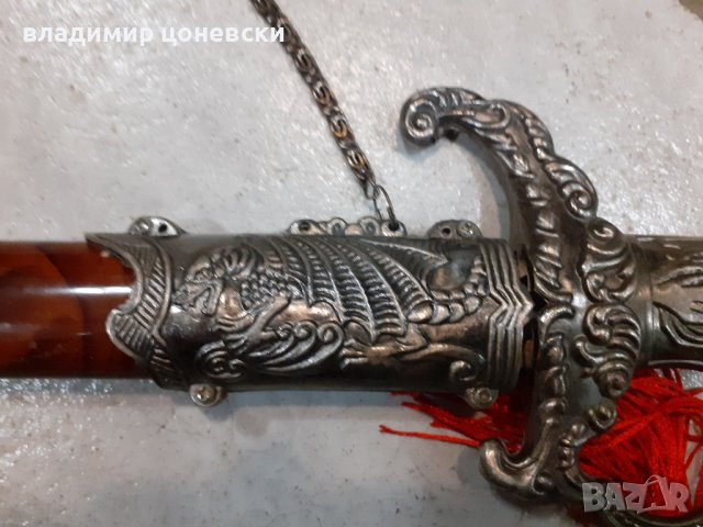 Красива азиатска сабя,меч,ятаган,острие, снимка 4 - Колекции - 39441813
