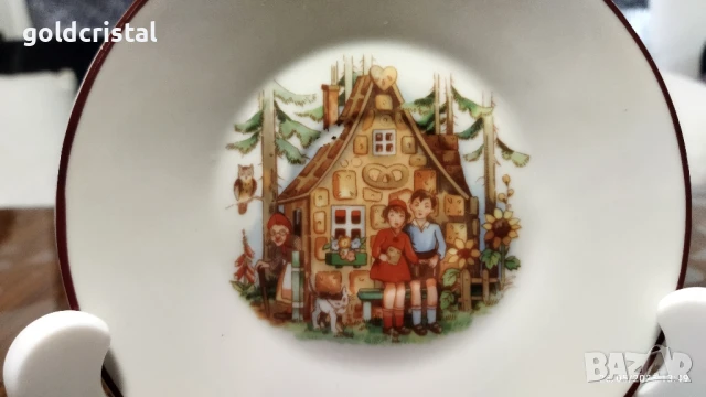 стар български порцелан изида детски приказки чиния , снимка 2 - Антикварни и старинни предмети - 50477405