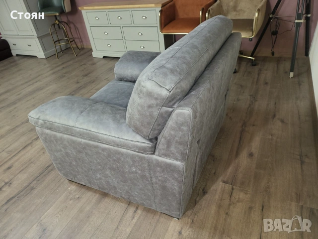 Сив фотьойл от плат, снимка 8 - Дивани и мека мебел - 53693230