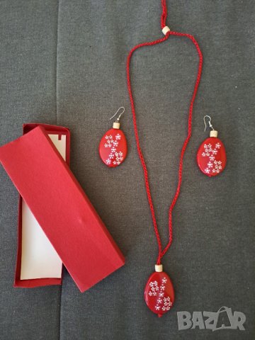 Нов комплект бижута колие с обеци, снимка 2 - Бижутерийни комплекти - 41902098