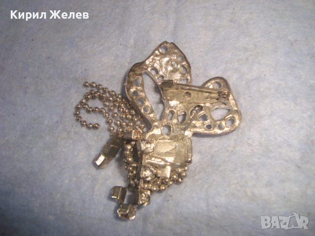 СРЕБРИСТА КРИСТАЛНА РЕТРО АРТ ВИНТИДЖ БРОШКА 26065, снимка 5 - Други - 36363214
