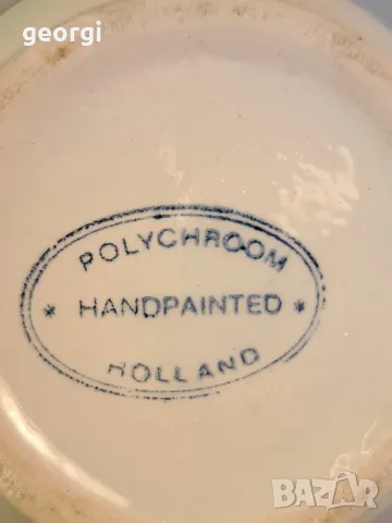 холандска цветна ваза ръчноизрисувана 22/4, снимка 5 - Вази - 49218354