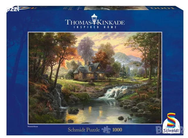 [неналичен]Пъзел "Mountain Retreat" Thomas Kinkade Schmidt 1000 части, снимка 1