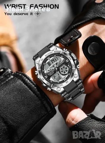 Водоустойчив кварцов мъжки часовник LIGE Sports Watch, снимка 12 - Мъжки - 48181155
