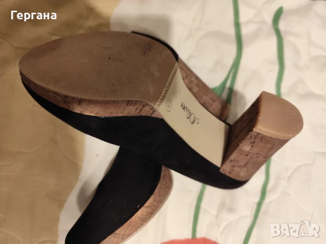 Черни Обувки на платформа Киара и на ток S.Oliver, снимка 3 - Дамски ежедневни обувки - 50597940