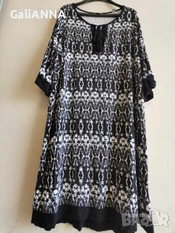 СТРАХОТНА РОКЛЯ В ЧЕРНО И БЯЛО 2XL-3XL, снимка 5 - Рокли - 41490930