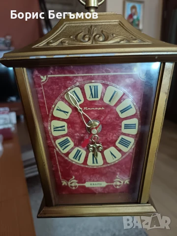 Янтар ретро настолен каминен часовник, снимка 3 - Антикварни и старинни предмети - 50739542