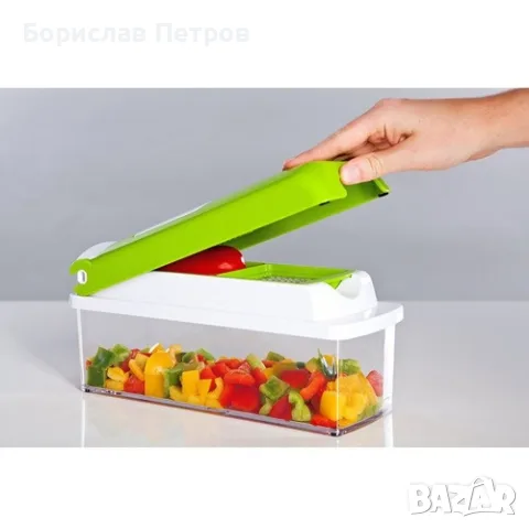 Кухненско Ренде за зеле, моркови с контейнер - N i c e r Dicer Plus от 13 части, снимка 3 - Аксесоари за кухня - 55766963