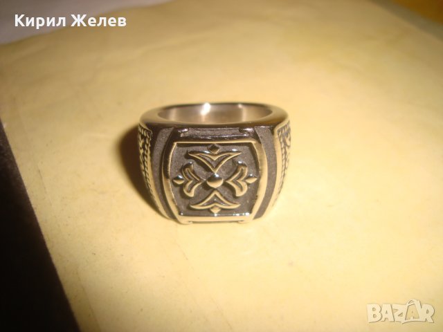 БЛАГОРОДНА СТОМАНА МОДЕН ОРНАМЕНТИРАН НОВ СТИЛЕН АРТ ПРЪСТЕН МАРКИРАНА СТОМАНА 7396, снимка 5 - Пръстени - 34484379