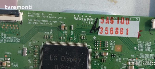 TCon BOARD ,6870C-0482A, LC550EUF PG F1,6871L-3568B  for Panasonic TX-47AS650E , DISPLAY LC470, снимка 2 - Части и Платки - 39538763