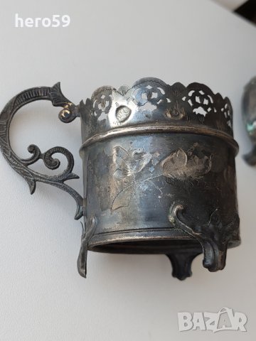 Отоманска империя-сребърни подстакани +един европейски, снимка 11 - Други ценни предмети - 40884729