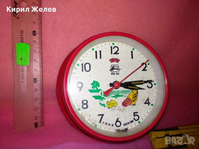 FEI LU MADE in CHINA FU SHENG Стар РЯДЪК КОЛЕКЦИОНЕРСКИ РЕТРО МЕХАНИЧЕН КИТАЙСКИ БУДИЛНИК 31872