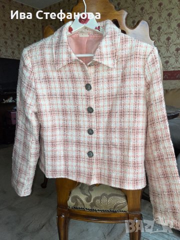 Разкошно  елегантно розово бяло сако букле , снимка 5 - Сака - 42366614