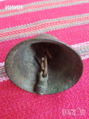 Бронзова камбана звънец, снимка 3 - Антикварни и старинни предмети - 53694681