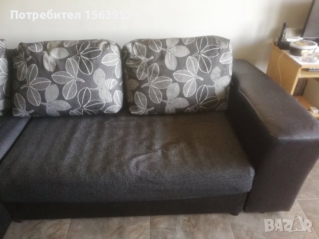Ъглов диван с функция за сън, снимка 2 - Дивани и мека мебел - 41977969