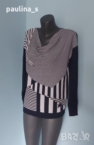 Двуцветен пуловер тип туника / блуза / хипоалергична материя