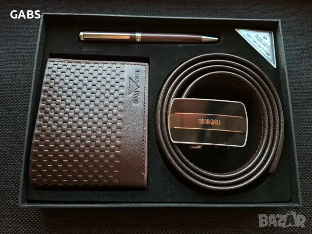 Подаръчен комплект колан,портмоне и химикал Moon Grass  2 цвята, снимка 8 - Портфейли, портмонета - 49446585