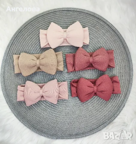 Лента за глава с панделка, размер 0-6м и 6-12м , снимка 6 - Бебешки шапки - 42426822