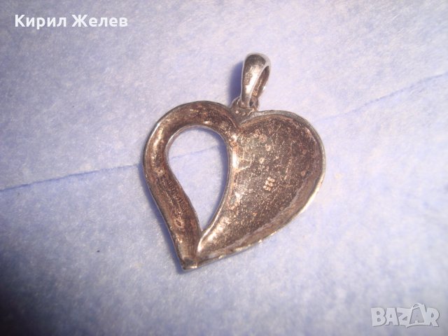 КРАСИВО СРЕБЪРНО СЪРЦЕ СРЕБРО 925 РЪЧНА МАЙСТОРСКА ИЗРАБОТКА АРТ МЕДАЛЬОН 25623, снимка 3 - Колиета, медальони, синджири - 35937659