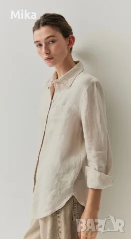 Дамска ленена риза H&M 100% лен, снимка 4 - Ризи - 56011900