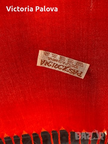 Голям червен шал, снимка 4 - Шалове - 39153742