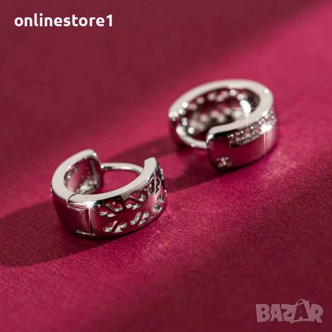 Сребърни обеци - Мини Халки Идол 925 BX547, снимка 6 - Обеци - 39123081