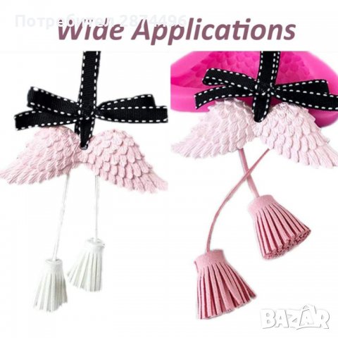 3797 Силиконова форма-разперени ангелски крила, снимка 2 - Форми - 39009156