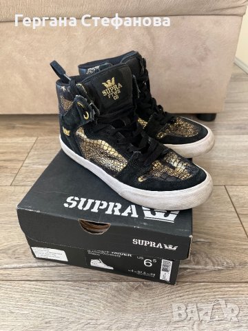 Страхотни кецове черно със златисто в перфектно състояние номер 37 стелка 23,5см, снимка 5 - Маратонки - 44400957