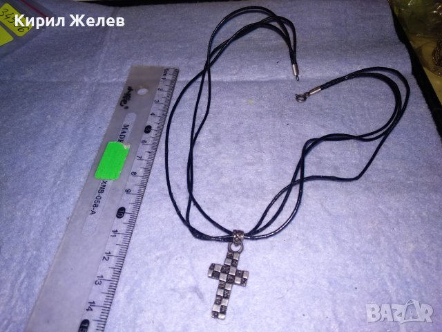 МОДНО СРЕБЪРНО КОЛИЕ с АРТ КРЪСТЧЕ ЛАКИРАНО СРЕБРО 925 ПРОБА 34506, снимка 5 - Колиета, медальони, синджири - 39547612