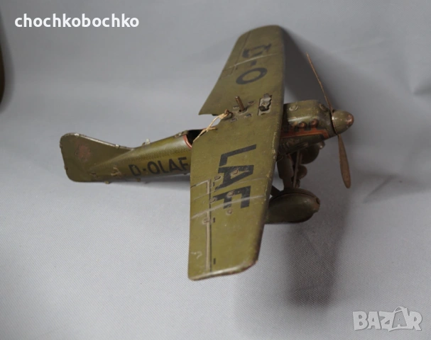 1930 Tippco Немска метална механична играчка модел самолет, снимка 2 - Колекции - 53709854
