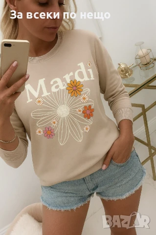 Дамска Памучна Блуза С Дълъг Ръкав - Налични Различни Цветове Код A839, снимка 4 - Блузи с дълъг ръкав и пуловери - 51389078