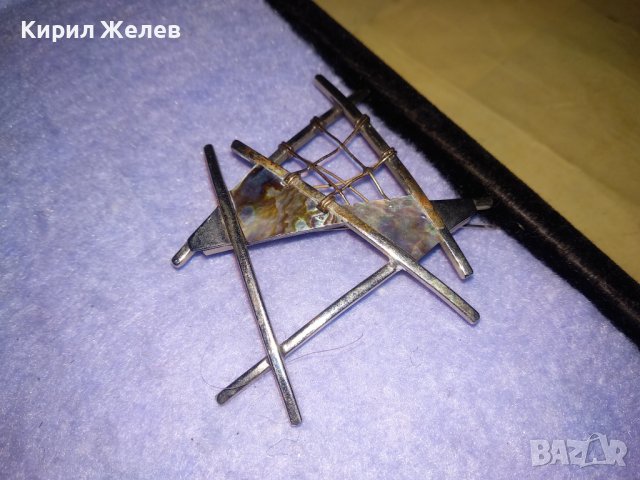 СТАРА АРТИСТИЧНА СЕДЕФЕНА СРЕБЪРНА ВИНТИДЖ АРТ БРОШКА РЪЧНА ИЗРАБОТКА с КРАЛСКИ СЕДЕФ 34496, снимка 13 - Антикварни и старинни предмети - 39535588