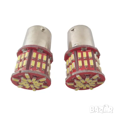 LED крушки BA15S 12V 6000K 2 броя, снимка 3 - Аксесоари и консумативи - 55865022