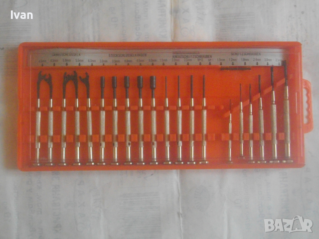 Нов Немски Комплект Ръчни Специализирани Микро/Мини Отвертки 21 бр. за Микроелектроника, снимка 2 - Отвертки - 44650654
