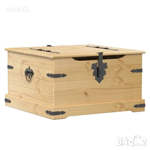 vidaXL Кутия за съхранение "Corona" 78x78x45 см борово дърво масив, снимка 6 - Скринове - 56147443