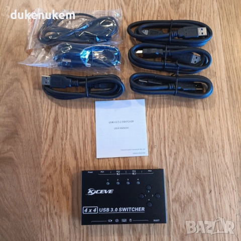 USB 3.0 превключвател, 4 входа 4 изхода, снимка 7 - Кабели и адаптери - 53372432