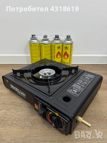 Къмпинг Газов Котлон - с Изход към Голяма Газова Бутилка и 4 Бутилки, снимка 5 - Газови котлони - 52846752