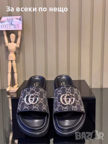 Gucci Дамски Черни Чехли Гучи Код E327