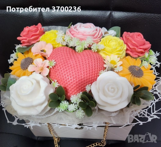 Сапунени букети - подарък за всеки повод. Рожден ден, 8ми март, и д.р., снимка 5 - Изкуствени цветя - 53376900