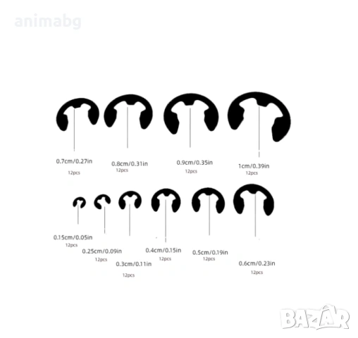 ANIMABG Черни Неръждаеми Стоманени Задържащи Циркулци, 120 броя ID на продукт: 22022026, снимка 4 - Друга електроника - 53463340