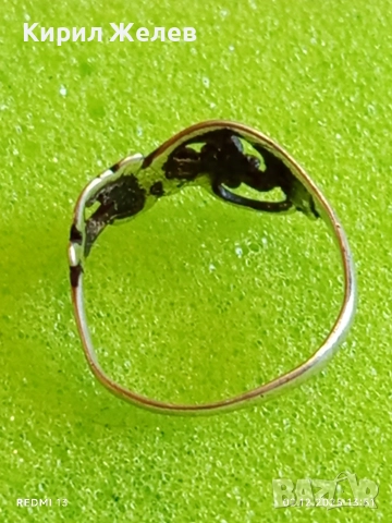 Елегантен сребърен пръстен стил АРТ НУВО майсторска ръчна изработка 52387, снимка 5 - Пръстени - 52625484