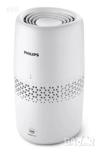 Овлажнител на въздух Philips Series 2000, NanoCloud, за помещения до 31 m2, Бял | HU2510/10