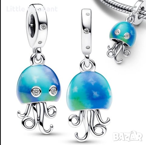 Сребърен висящ елемент Пандора,"Little Mermaid-Морски святjellyfish"/нов