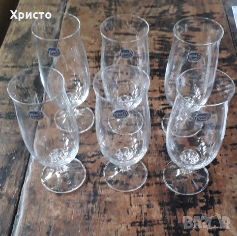 чешки кристал чаши за бира Bohemia crystal Диана комплект 6 броя, снимка 5 - Сервизи - 34607331