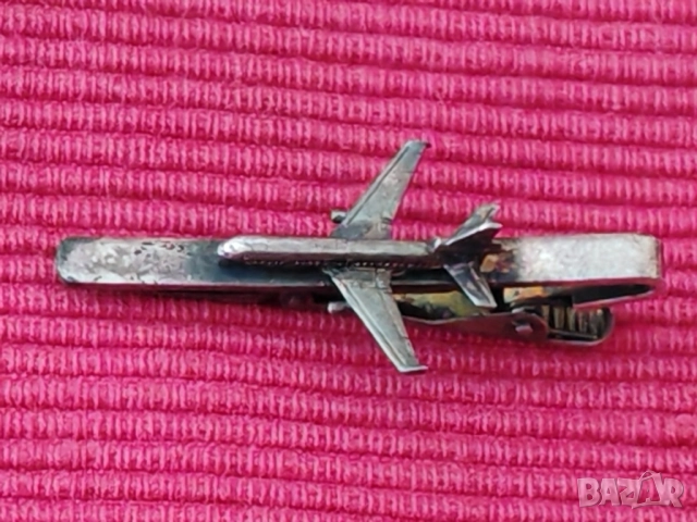 Стара сребърна игла за вратовръзка, Самолет. , снимка 8 - Колиета, медальони, синджири - 51665604