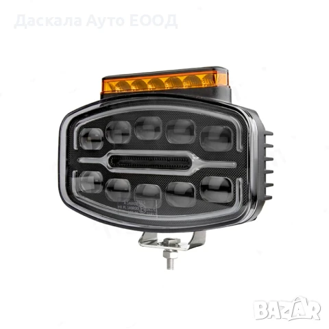 1бр. ЛЕД LED халоген тип Hella, с 10 диода, с бяла и жълта DRL + блиц светлина, 55W