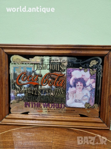 Уникално рядко антикварно колекционерско рекламно огледало Coca Cola, снимка 7 - Антикварни и старинни предмети - 53214415