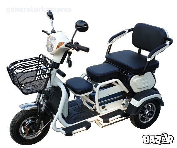 Електрически двуместни триколки BULLMAX C1 кафява – 1500W 2024г, снимка 13 - Инвалидни скутери - 40468384