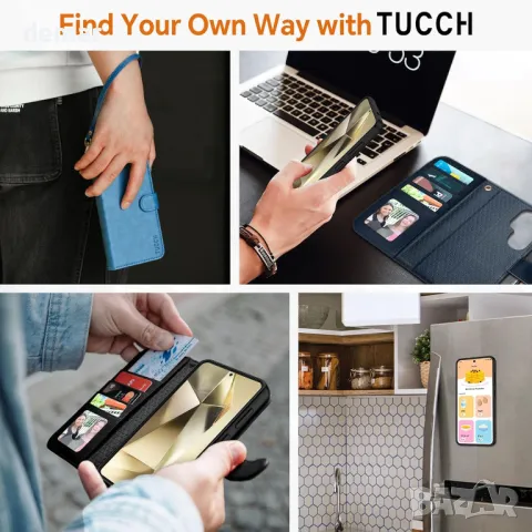 Калъф TUCCH Wallet за Galaxy S25 Ultra (6,9") 2025 5G, 2 в 1 отделящ се фолио калъф, каишка за китка, снимка 9 - Калъфи, кейсове - 49083611