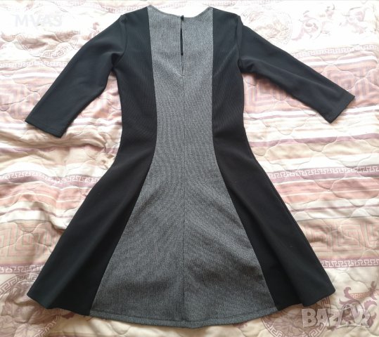 Нова -50% есенна рокля H&M S 36 размер черно и сиво, снимка 2 - Рокли - 26952670